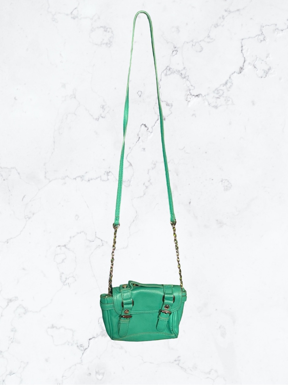 Steve Madden Teal Green Crossbody Bag with Chain Strap